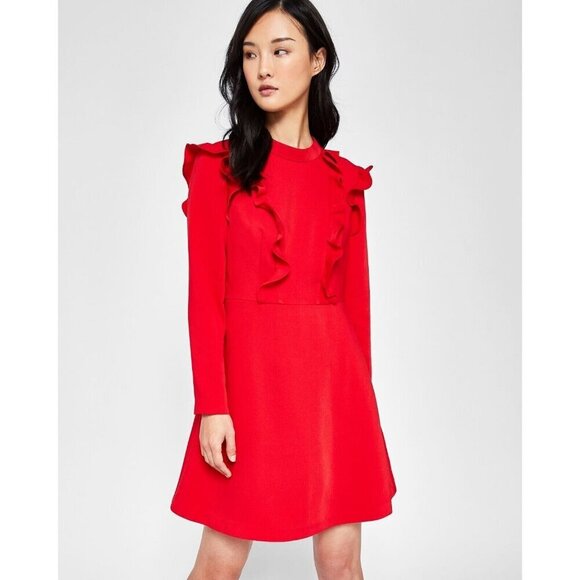 Ted Baker London Vibrant Red Ruffle Dress - Picture 1 of 15